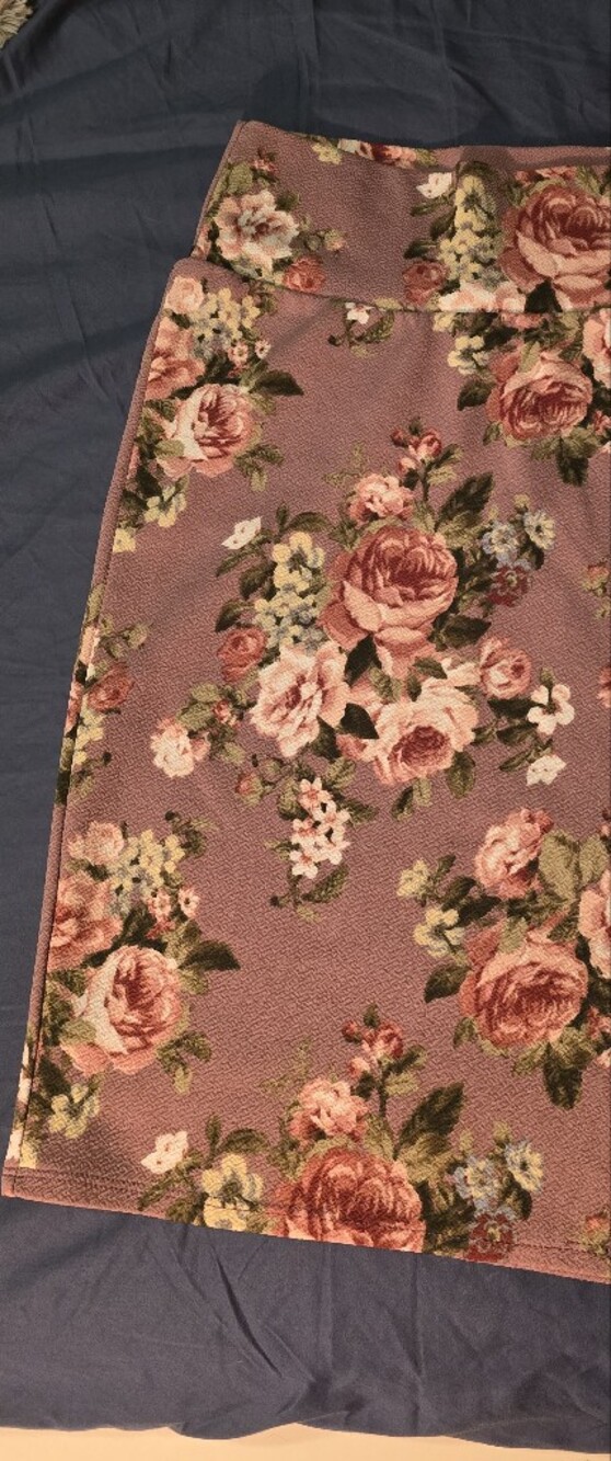LuLaRoe Rose Bouquet Midi Skirt - Dusty Mauve Floral